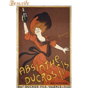 Hot Sale Custom absinthe poster art nouveau Poster Home Decoration Fashion Silk Fabric Wall Poster Custom Poster