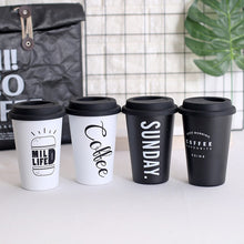 Load image into Gallery viewer, Coffee Mugs Thickened Stainless Steel Coffee Mugs Tea Cups Big Travel Mug Camping Mug Coffee Cup With Cup Sleeve Lid Straw 450ml