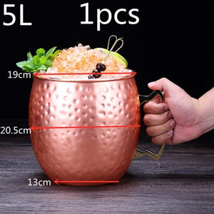 4 Pieces 550ml 18 Ounces Hammered Copper Plated Moscow Mule Mug Beer Cup Coffee Cup Mug Copper Plated