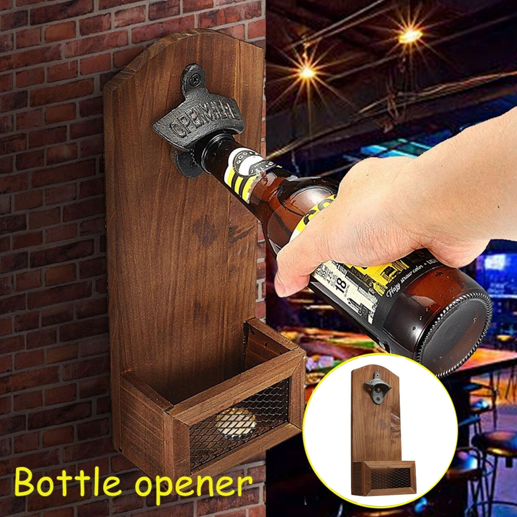 Vintage Wall Bottle Opener Antique Iron Wall Mounted Bar Beer Glass Bottle Cap Opener Kitchen Tools Wall Decro Beer Cap Opener