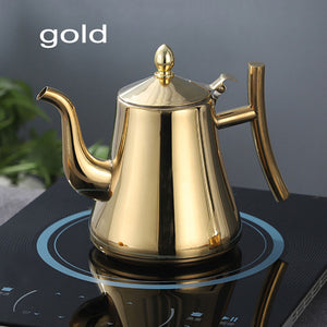 1920's Stainless Steel Kettle in Gold and Silver