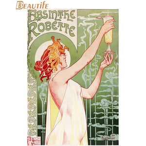 Hot Sale Custom absinthe poster art nouveau Poster Home Decoration Fashion Silk Fabric Wall Poster Custom Poster